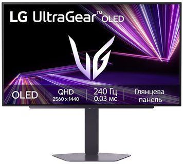 Монітор LG 27" 2xHDMI, DP, USB, OLED, 2560x1440, 240Hz, 0.03ms, DCI-P3 98.5%, G-SYNC, FreeSync, Pivot, HDR400 (27GX704A-B) [114500]
