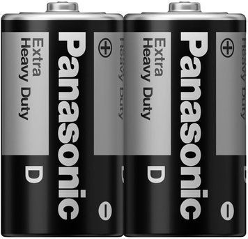 Батарейка Panasonic Extra Heavy Duty вугільно-цинкова D(R20) плівка, 2 шт. (R20NPT/2S) [115208]