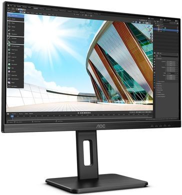 Монітор TFT 27" AOC, IPS, 4K, HDMI, DP, USB 3.2 хаб, Pivot, колонки, чорний (U27P2) [400805]