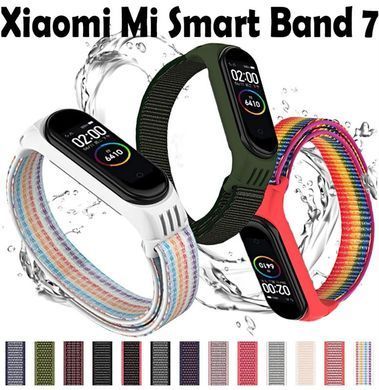 Ремінець BeCover Nylon Style для Xiaomi Mi Smart Band 7 Lime-Gray (707664) [618368]