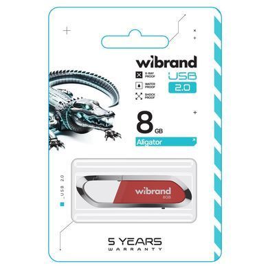 Флеш-накопичувач Wibrand USB 2.0 Aligator 8Gb Dark Red (WI2.0/AL8U7DR) [802991]