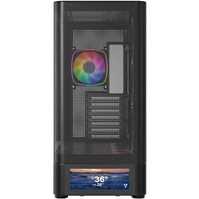 Корпус Modecom VOLCANO AQ500 ARGB MIDI FRONT LCD 6,2&rdquo;, 4x120mm fans BLACK без БЖ ATX (MC-A-AQ500-4FA-B) [405388]