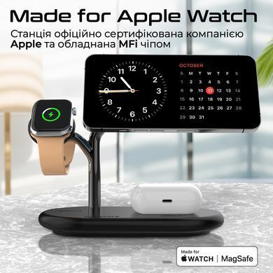 Бездротовий зарядний пристрій Promate Synergy-Pro MagSafe 57W Black (synergy-pro.black) [603395]