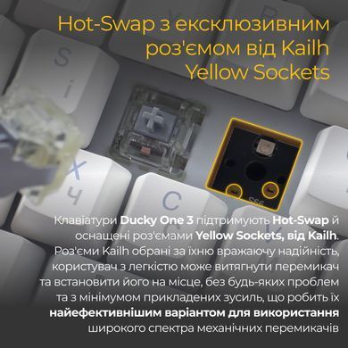 Клавіатура Ducky One 3 TKL Cherry MX Blue RGB UA USB White (DKON2187ST-CUAPXPWWWSC1) [614116]