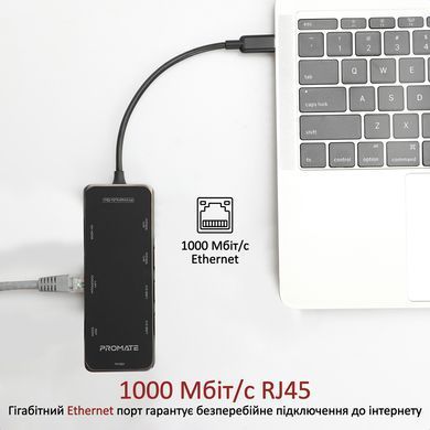 USB-хаб Promate PrimeHub USB Type-С 7-в-1 (primehub-go.grey) [605127]