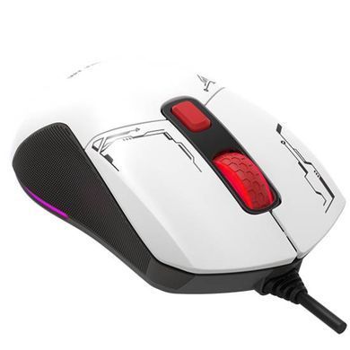 Мишка XTRIKE ME GM-316, ігрова, 7200dpi., 6кн., 13 режимів RGB, 2 панелі, біла (GM-316W) [401258]