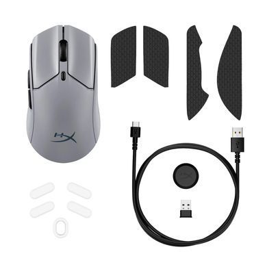 Миша HyperX Pulsefire Haste 2 Pro, RGB, USB-A/WL/BT, сірий (A1KY5AA) [14168]