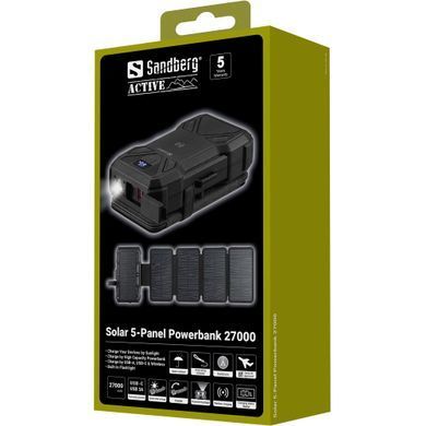 Універсальна мобільна батарея Sandberg Solar 5-Panel Powerbank 27000mAh Black (421-06) [615901]