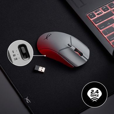 Миша HyperX Pulsefire Haste 2 Pro, RGB, USB-A/WL/BT, сірий (A1KY5AA) [14168]