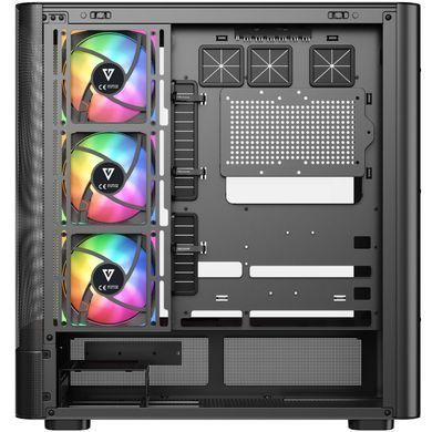Корпус Modecom VOLCANO AQ500 ARGB MIDI FRONT LCD 6,2&rdquo;, 4x120mm fans BLACK без БЖ ATX (MC-A-AQ500-4FA-B) [405388]