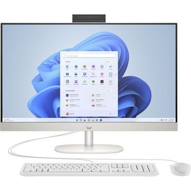 Комп'ютер персональний моноблок HP All-in-One 27" FHD IPS AG, Intel U7-155U, 16GB, F1TB, UMA, WiFi, кл+м, DOS, білий (AE0Q1EA) [113822]