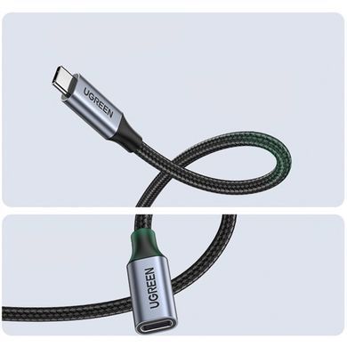Кабель USB 3.1 Type-C M-F, 1 м, 5A （10Gbps）Чорний, US372 UGREEN (30205) [405393]