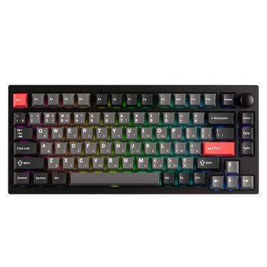 Клавіатура механічна Lemokey P1 Pro 84Key, Keychron Super Banana, WL/BT/USB-A, QMK/VIA, Hot-Swap, EN/UKR, RGB, Knob, Carbon Black (P1P-M4-UA) [103656]