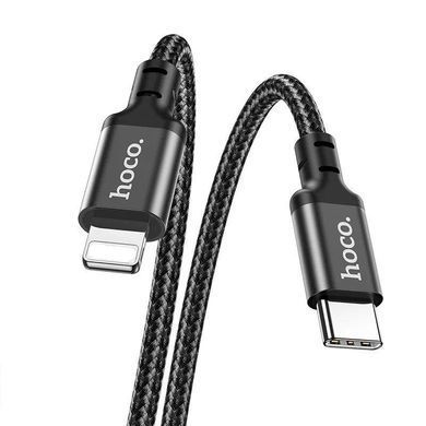 Кабель HOCO X14 Type-C to iP 3A, 20W, 1m, nylon, aluminum connectors, Black (6931474752192) [805378]