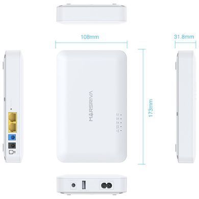 ДБЖ Marsriva DC Router UPS KP6 240VAC 3xDC+PoE24V1A+USB OUT, 2x5V/9V/12V2.5A 18W 10000mAh (KP6_MARSRIVA) [402258]