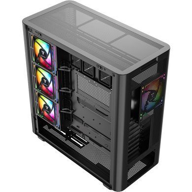 Корпус Modecom VOLCANO AQ500 ARGB MIDI FRONT LCD 6,2&rdquo;, 4x120mm fans BLACK без БЖ ATX (MC-A-AQ500-4FA-B) [405388]