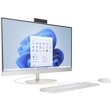 Комп'ютер персональний моноблок HP All-in-One 27" FHD IPS AG, Intel U7-155U, 16GB, F1TB, UMA, WiFi, кл+м, DOS, білий (AE0Q1EA) [113822]