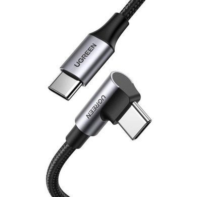 Кабель USB 2.0 Type-C M-M, 2 м, 90&deg;, 100W Чорний, Aluminium Braid US334 UGREEN (70645) [402383]