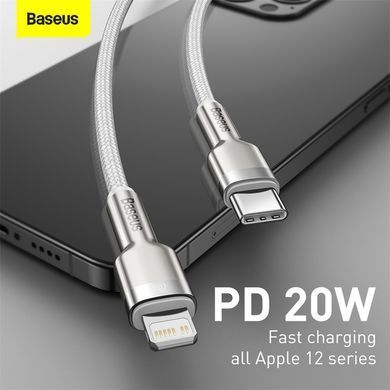 Кабель Baseus Cafule Series Metal Data Cable Type-C to iP PD 20W 2m White (CATLJK-B02) [802579]