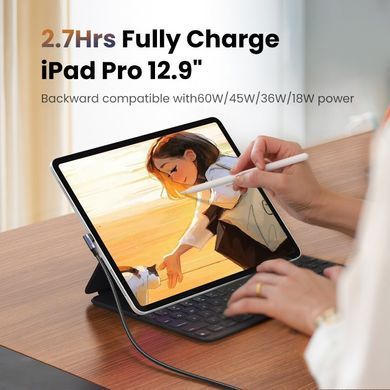 Кабель UGREEN US334 USB-C 2.0 to Angled USB-C M/M Cable Aluminium Shell with Braided 1m (Black) (UGR-70643) [805462]