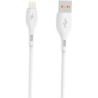 Кабель SkyDolphin S22L Soft Silicone USB - Lightning (M/M), 1 м, White (USB-000599) [603924]