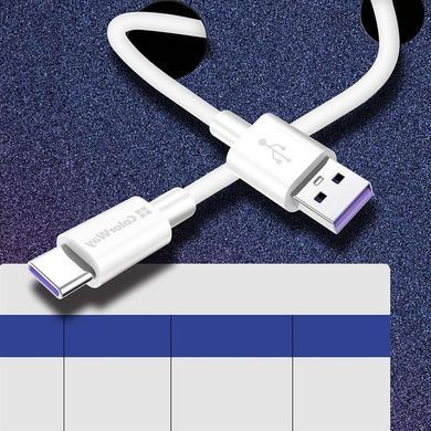 Кабель ColorWay USB - USB Type-C (M/M), 5.0А, 1 м, White (CW-CBUC019-WH) [603707]