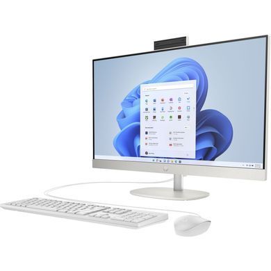 Комп'ютер персональний моноблок HP All-in-One 27" FHD IPS AG, Intel U7-155U, 16GB, F1TB, UMA, WiFi, кл+м, DOS, білий (AE0Q1EA) [113822]