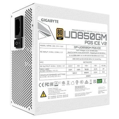 Блок живлення Gigabyte GP-UD850GM PG5 V2 ICE 850W (GP-UD850GM PG5 ICE) [614314]