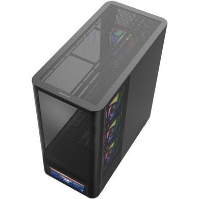 Корпус Modecom VOLCANO AQ500 ARGB MIDI FRONT LCD 6,2&rdquo;, 4x120mm fans BLACK без БЖ ATX (MC-A-AQ500-4FA-B) [405388]