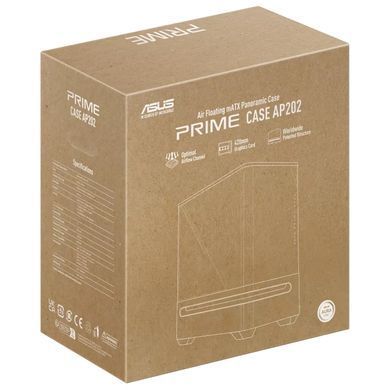 Корпус ASUS Prime AP202 Tempered Glas ARGB, без БЖ, 2xUSB3.2, 1xUSB Type-C, Tempered Glass side, mATX, білий (90DC00P3-B19000) [113123]