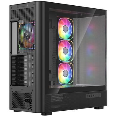 Корпус Modecom VOLCANO AQ500 ARGB MIDI FRONT LCD 6,2&rdquo;, 4x120mm fans BLACK без БЖ ATX (MC-A-AQ500-4FA-B) [405388]