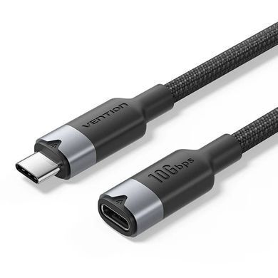Кабель Vention USB Type-C - USB Type-C (M/F), 100W, 5A, 0.5 м, Black (TRFBD) [618173]