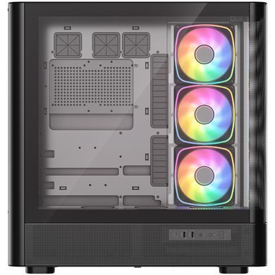 Корпус Modecom VOLCANO AQ500 ARGB MIDI FRONT LCD 6,2&rdquo;, 4x120mm fans BLACK без БЖ ATX (MC-A-AQ500-4FA-B) [405388]