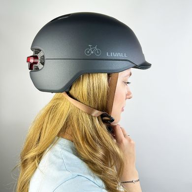 Захисний шолом Livall C20 (L) Midnight Black (57-61см), сигнал стопів (LIV-000C20-5342) [80045]