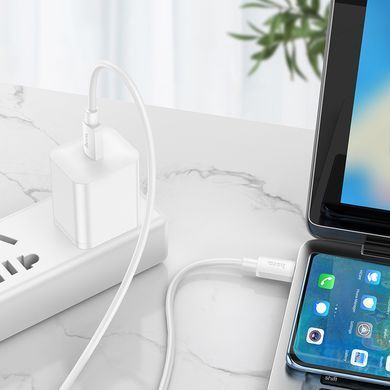 Кабель HOCO X96 Hyper 60W fast charging data cable Type-C to Type-C White (6931474799128) [806405]
