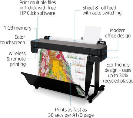Принтер HP DesignJet T630 36" з Wi-Fi (5HB11D) [106451]