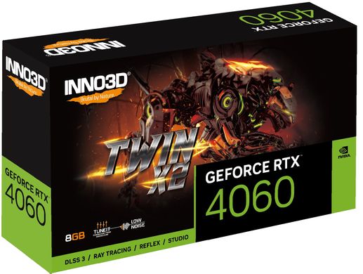 Inno3d Відеокарта GeForce RTX 4060 8GB GDDR6 TWIN X2 (N40602-08D6-173051N)