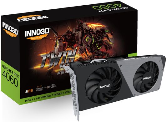 Inno3d Відеокарта GeForce RTX 4060 8GB GDDR6 TWIN X2 (N40602-08D6-173051N)