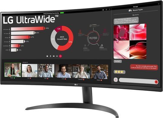Монітор LG 34" 2xHDMI, DP, Audio, VA, 3440x1440, 21:9, 100Hz, sRGB 99%, CURVED, FreeSync, HDR10 (34WR50QK-B) [101041]