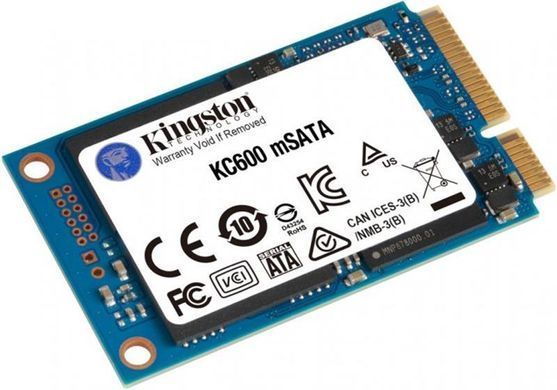 Накопичувач SSD 256GB Kingston KC600 mSATA SATAIII 3D TLC (SKC600MS/256G) [607888]