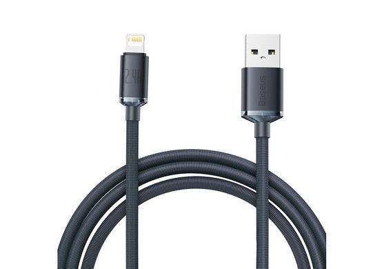 Кабель Baseus Crystal Shine Series Fast Charging Data Cable USB to iP 2.4A 2m Black (CAJY000101) [805230]