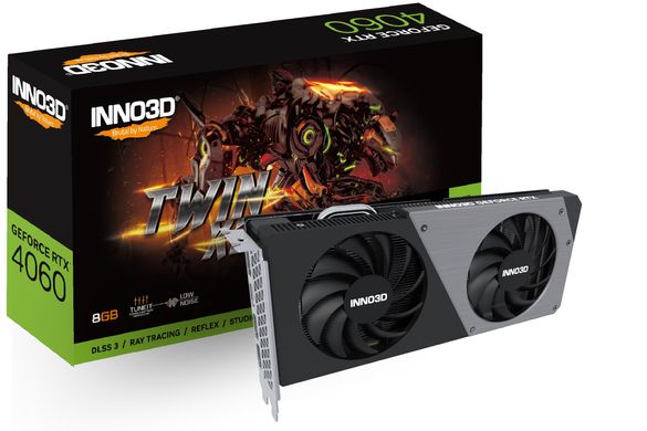 Inno3d Відеокарта GeForce RTX 4060 8GB GDDR6 TWIN X2 (N40602-08D6-173051N)