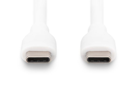 Кабель для зарядки USB-C, USB-C - USB-C 2 м, USB 2.0, 60W, силіконовий, білий DIGITUS by ASSMANN (AK-300341-020-W) [501114]