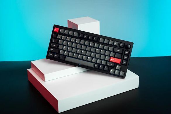 Клавіатура механічна Lemokey P1 Pro 84Key, Keychron Super Brown, WL/BT/USB-A, QMK/VIA, Hot-Swap, EN/UKR, RGB, Knob, Carbon Black (P1P-M3-UA) [103706]