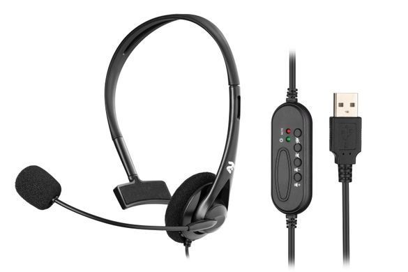 Гарнітура ПК моно On-ear 2E CH11 USB, omni-mic, 2м, чорний (2E-CH11MU) [107162]