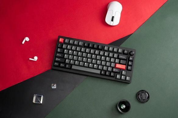 Клавіатура механічна Lemokey P1 Pro 84Key, Keychron Super Brown, WL/BT/USB-A, QMK/VIA, Hot-Swap, EN/UKR, RGB, Knob, Carbon Black (P1P-M3-UA) [103706]