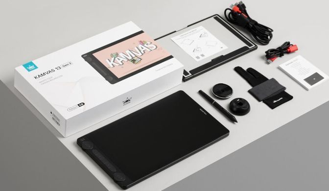 Графічний монітор Huion 13,3" Kamvas 13 G3, DP, USB-C, чорний (GS1333) [112774]