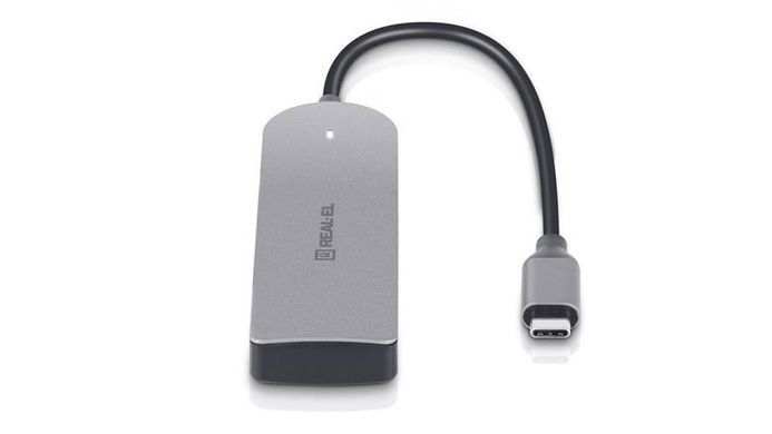 USB-хаб REAL-EL CQ-415 USB Type-C 4-в-1 (EL123110001) [605110]