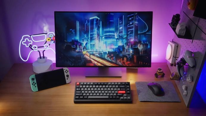 Клавіатура механічна Lemokey P1 Pro 84Key, Keychron Super Brown, WL/BT/USB-A, QMK/VIA, Hot-Swap, EN/UKR, RGB, Knob, Carbon Black (P1P-M3-UA) [103706]