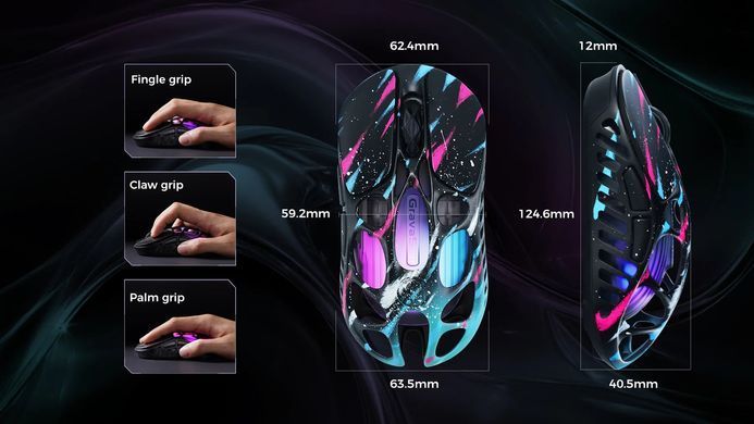 Миша GravaStar Mercury X Pro, 8K, BT/WL/USB-A, RGB, Neon Graffiti (GS_X_PRO_CG_BLK) [113152]